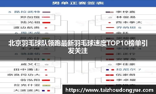 北京羽毛球队领跑最新羽毛球速度TOP10榜单引发关注